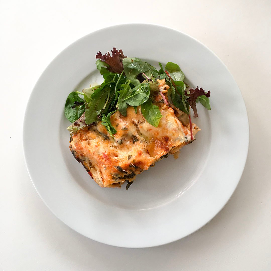 Lasagne med mangold - Vegetariskt recept.