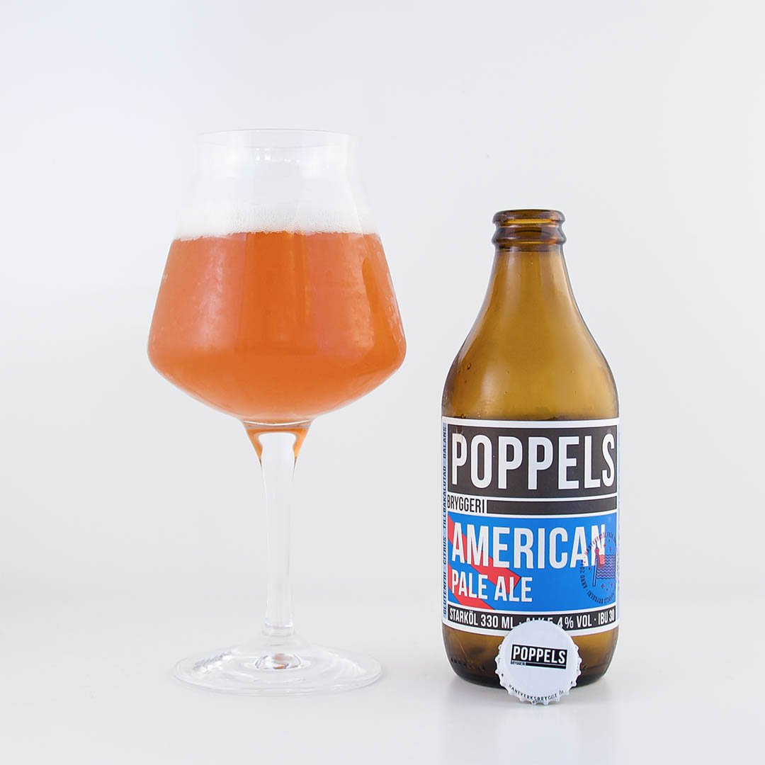 Poppels American Pale Ale från Poppels Bryggeri är en trevlig allroundöl.