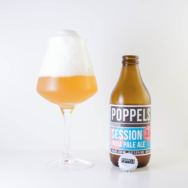 Poppels Session IPA 3,5% från Poppels Bryggeri är smakfull öl.
