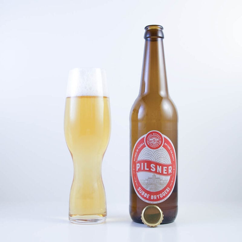 Pilsner från Subbe Bryggeri passar bra som måltidsöl.