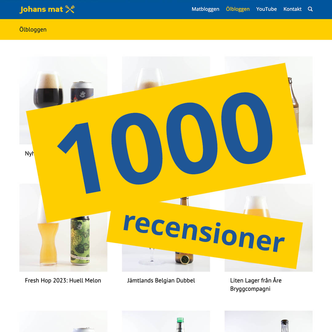 1000 ölrecensioner - en milstolpe har nåtts och nu siktar jag mot att publicera 2000 unika recensioner. Hänger du med på resan?